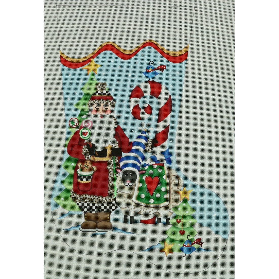 Santa with Lamb, 18 mesh