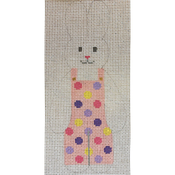 Bunny in Polka Dot Overalls