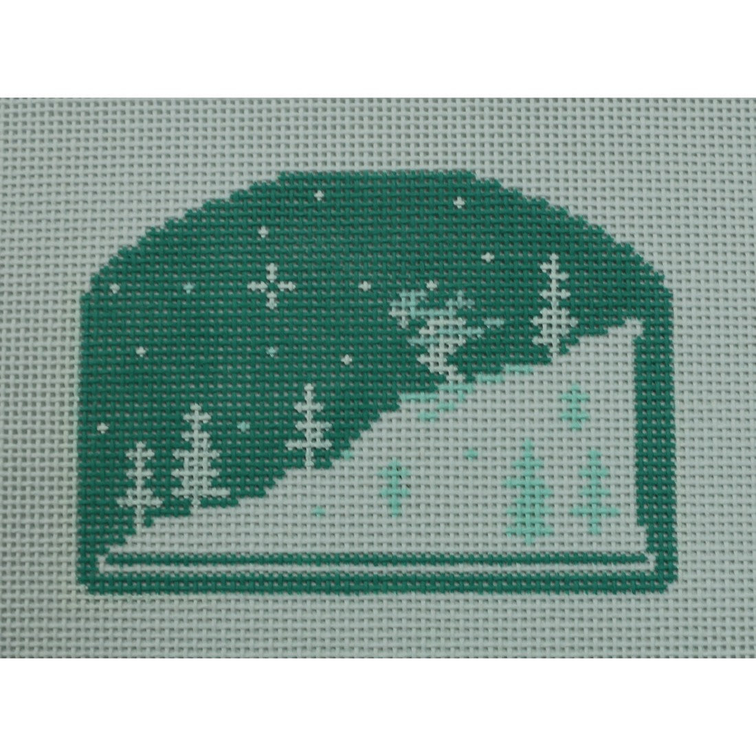 Skier Silhouette, Mint Green