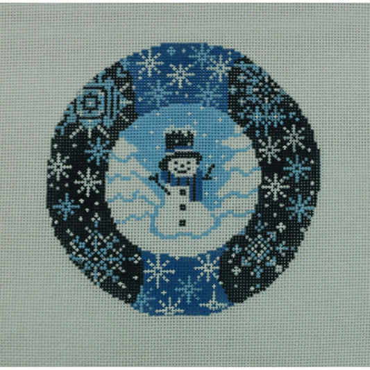 Snowman with Blue Border