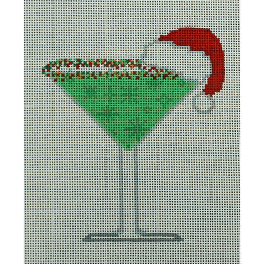 Grasshopper Martini with Santa Hat