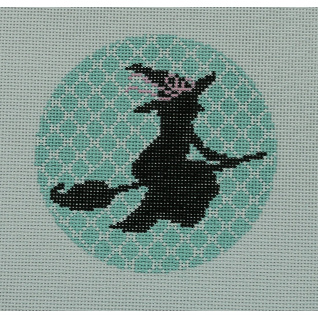 Witch Silhouette on Aqua