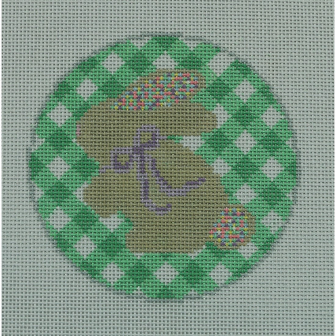 Bunny on Green Gingham