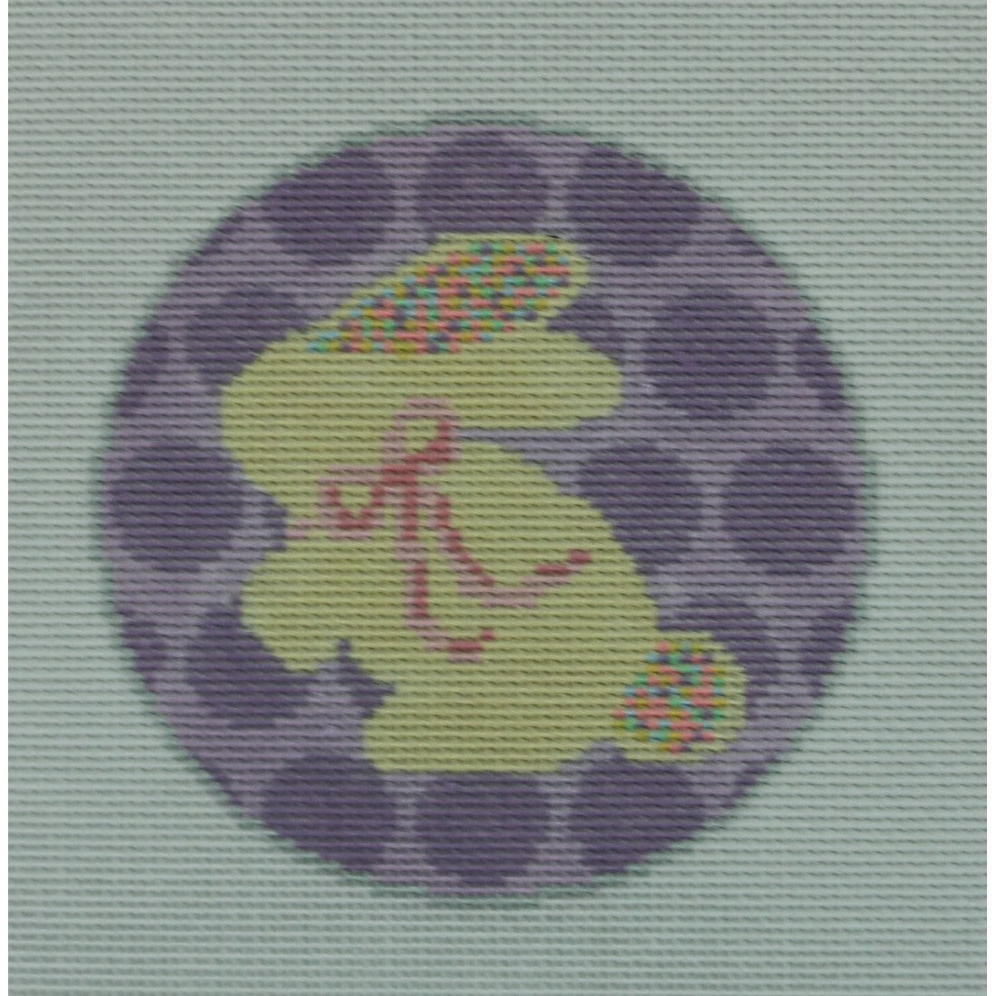 Bunny on Purple Dots