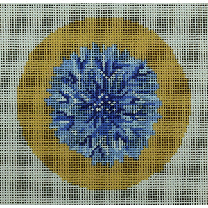 Cornflower on Gold Ornament