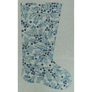 Blue Holly Stocking, 18 mesh