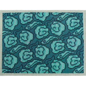 Mandarin Clouds Clutch, Teal