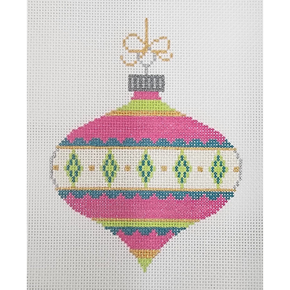 Ornament, Pink/Blue/Green w/ Stitch Guide