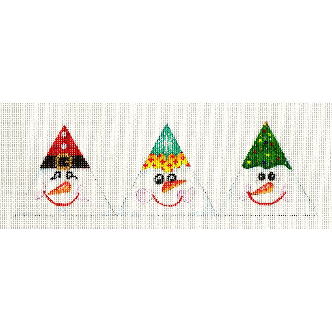 3D Happy Snowmen Triangle