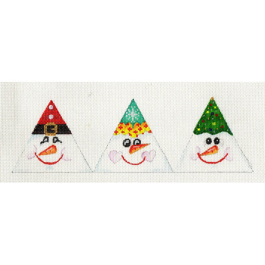 3D Happy Snowmen Triangle