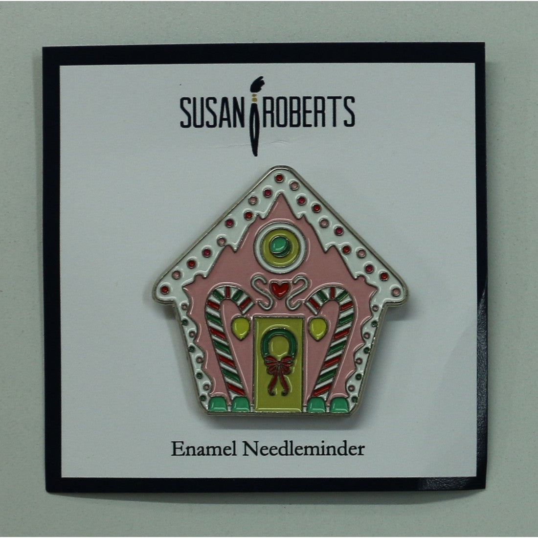 Pink Gingerbread House Needle Minder