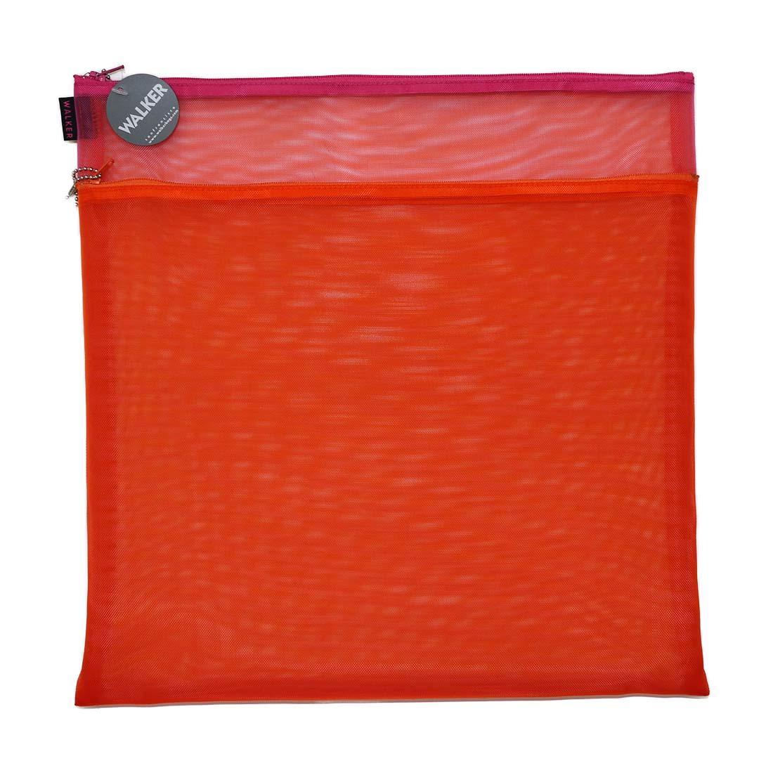 Double Zip Case 14x14 Orange/Fuchsia
