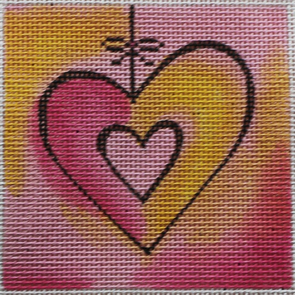 Fuchsia Heart with stitch guide