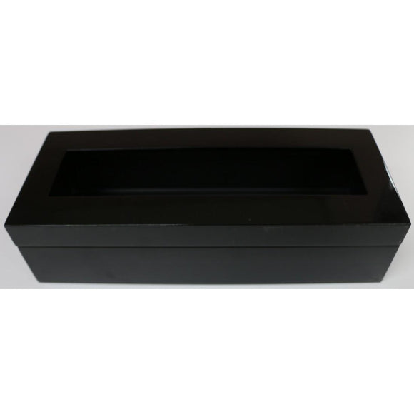 Rectangular Black Lacquer Box 11.75 x 4.5 x 3
