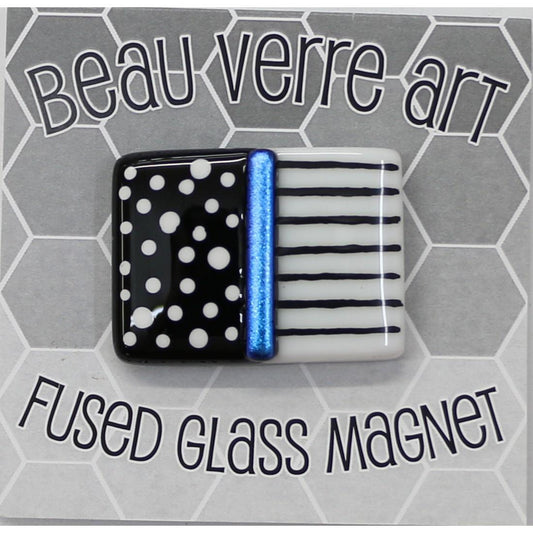 Black/White with Blue