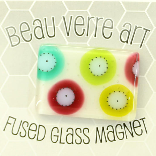 Lime/Green/Red Dots on White