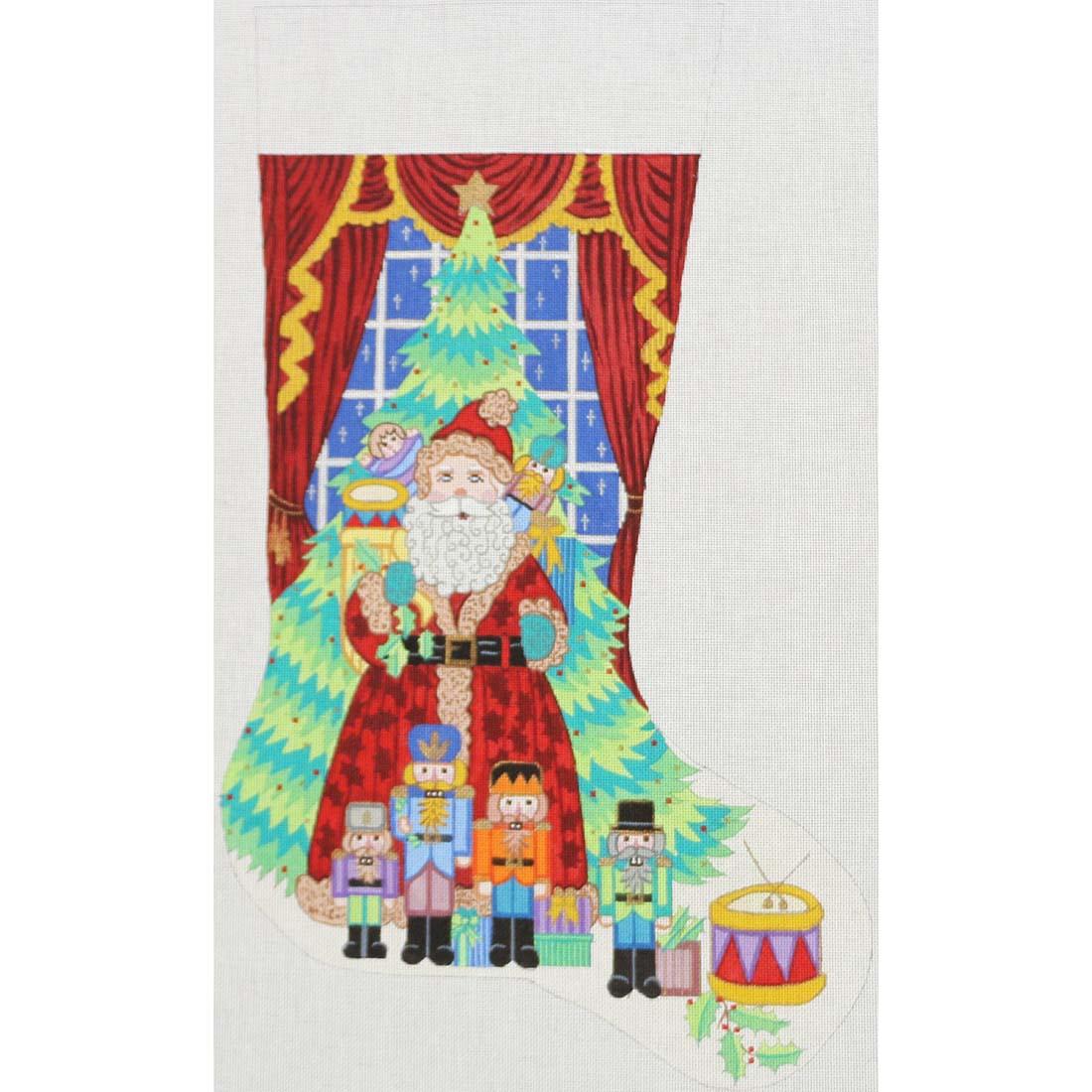 Santa & Window w/ Nutcrackers