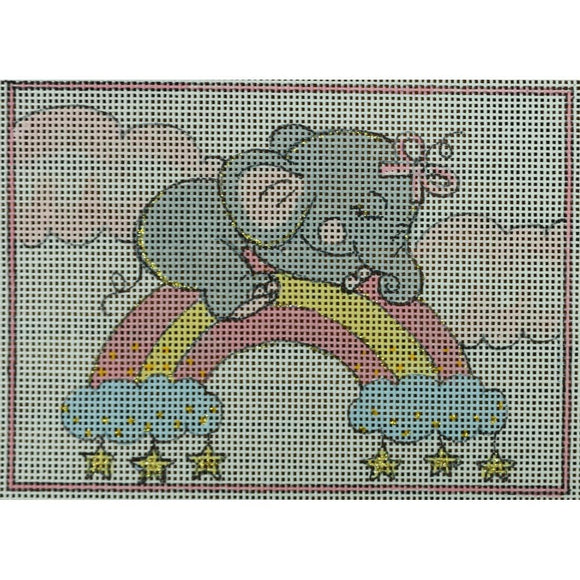 Sleepy Elephant on Rainbow