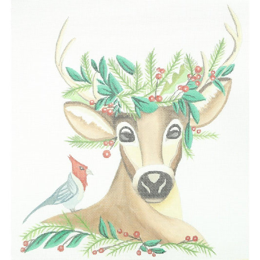 Deer Bust with Bird