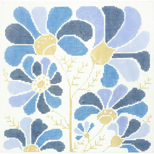 Blue Modern Floral