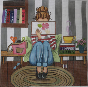 Girl Stitching