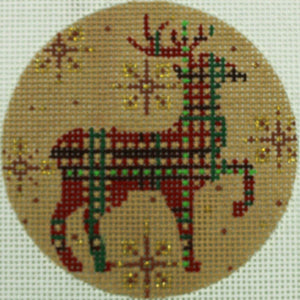 Plaid Reindeer Round