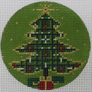Christmas Tree on Green Round