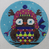 Owl in Pink Hat Round