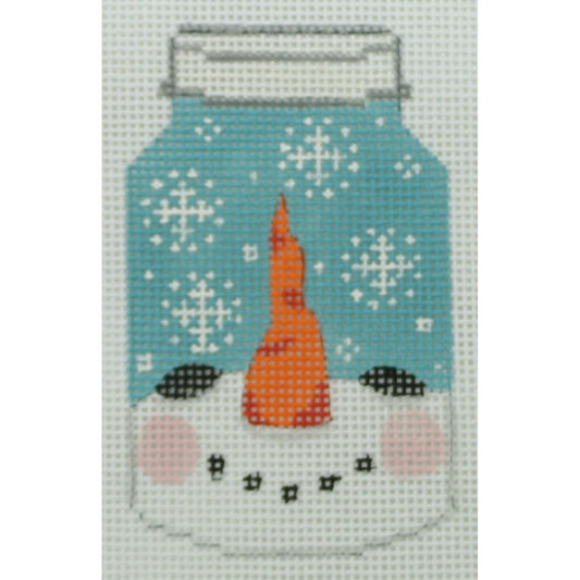 Mason Jar Snowman Face