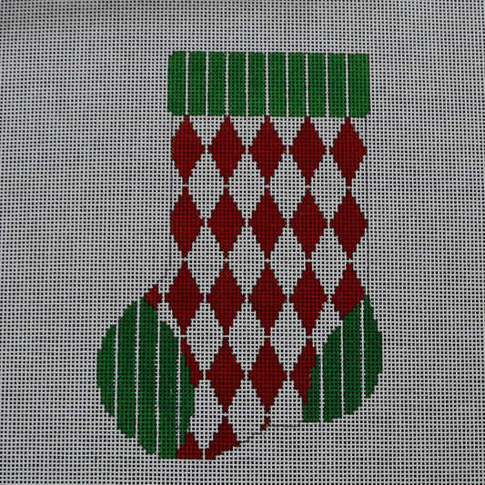 Red/White Diamond Mini Sock