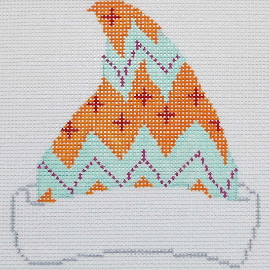 Orange Teal Zig Zag Cap, 18 mesh