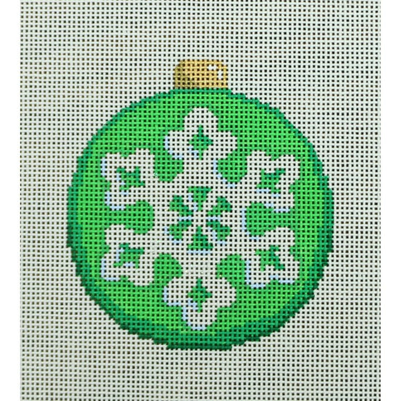 Snowflake on Green Ball