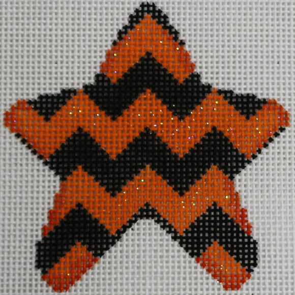 Orange/Black Chevron Star