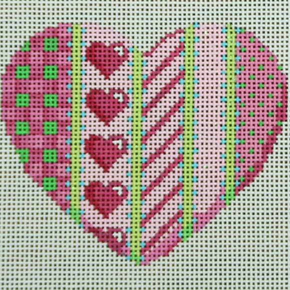 Vertical Pink Patterns Heart