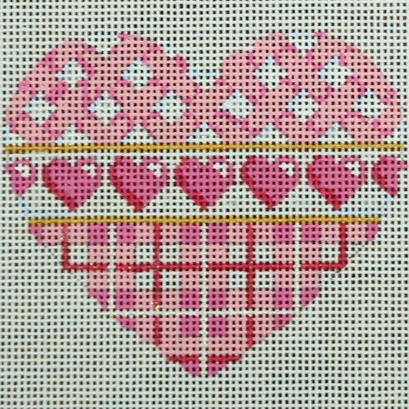 Pink /Hearts/Plaid Heart