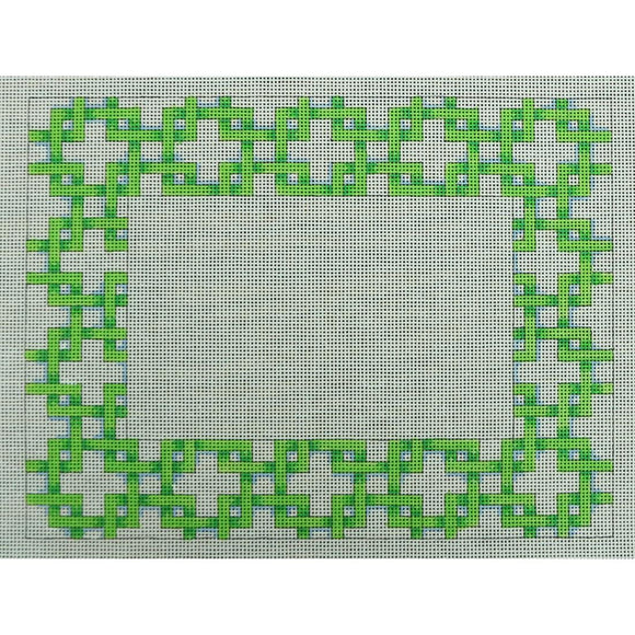 Green/White Lattice Frame