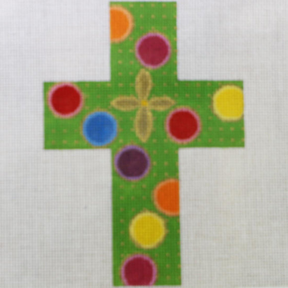 Green Cross with Dots