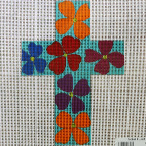 Colorful Flowers Cross
