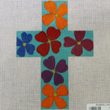 Colorful Flowers Cross