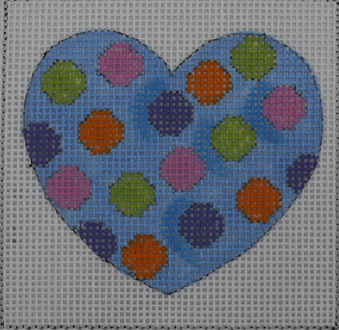 Blue Heart w/ Dots