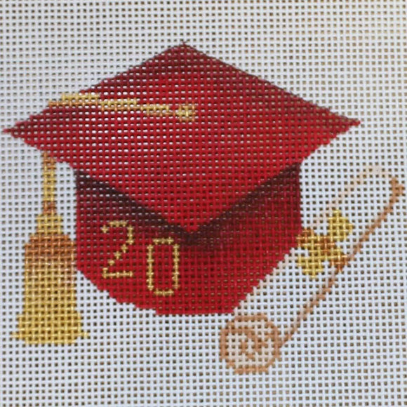 Red Graduation Cap & Diploma