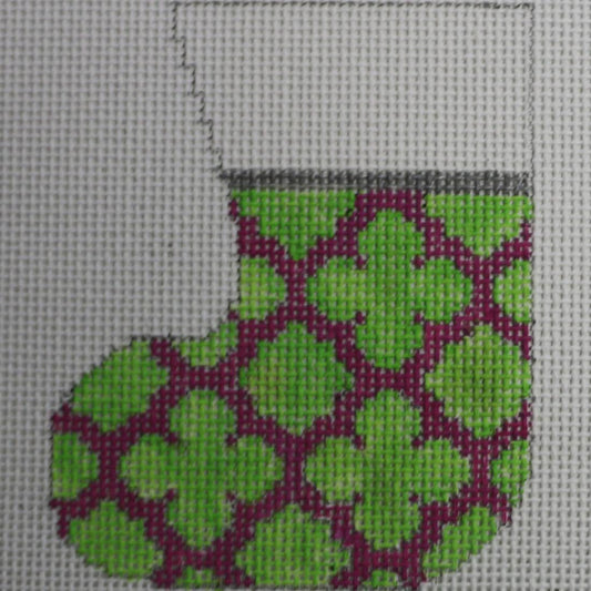 Pink/Lime Quatrefoil Mini Sock