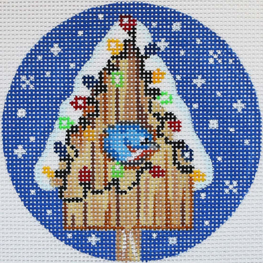 Blue Bird w/ Birdhouse, Lights