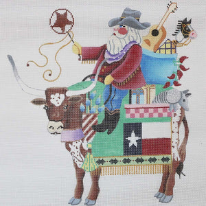 Santa Riding Longhorn