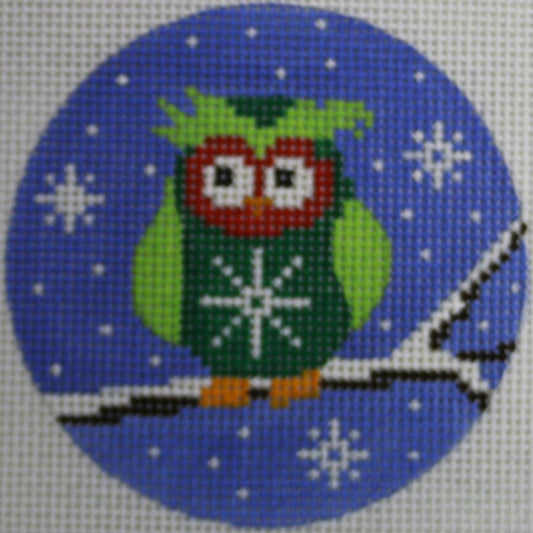 Owl on Branch Round