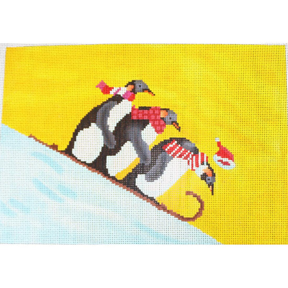 Penguins Sledding