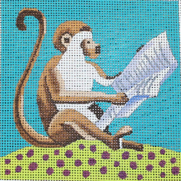 Monkey Reading Newspaper