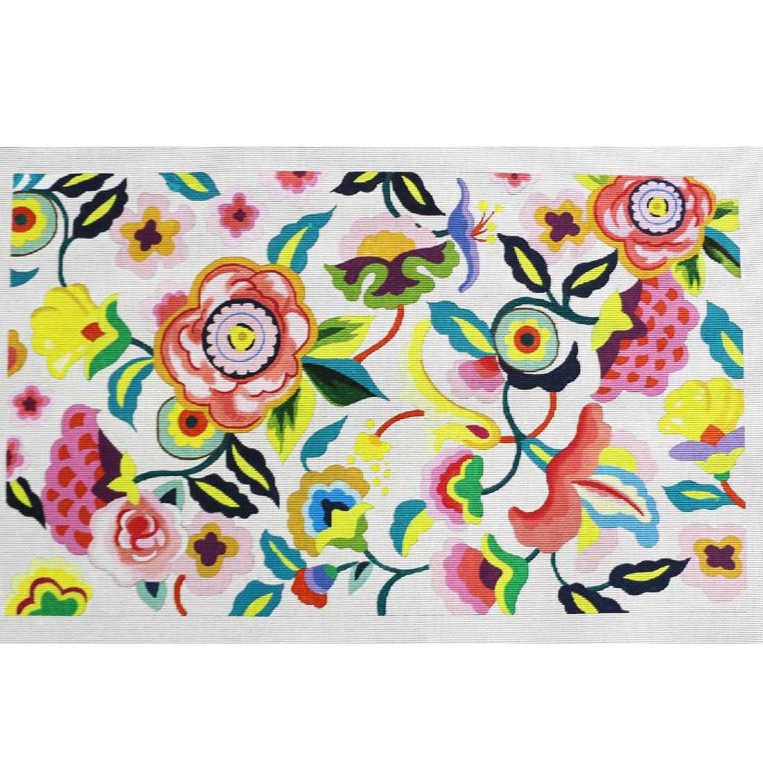 Large White Floral Panel