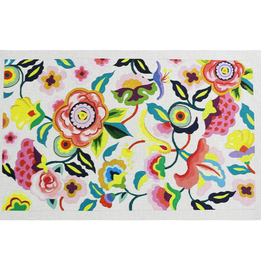 Large White Floral Panel