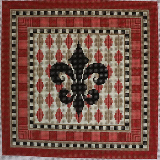 Fleur de Lis on Coral